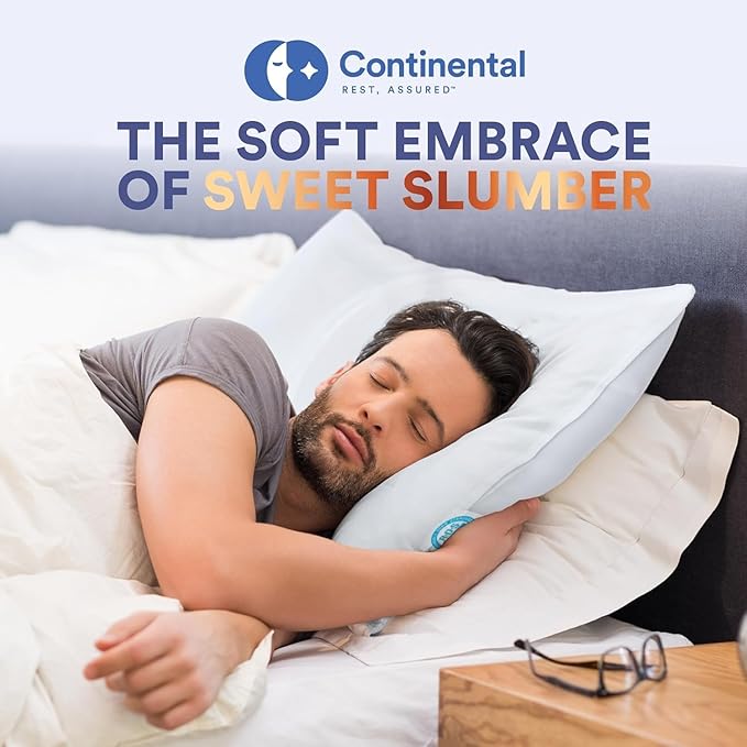 Continental Bedding 100% Siberian Goose Down Pillow Father's Day Dream Ensemble - Medium King Size, Pack of 1 - Luxurious Siberian Down Pillow for Sleeping, 800 Fill Power - Includes Pillow Protector