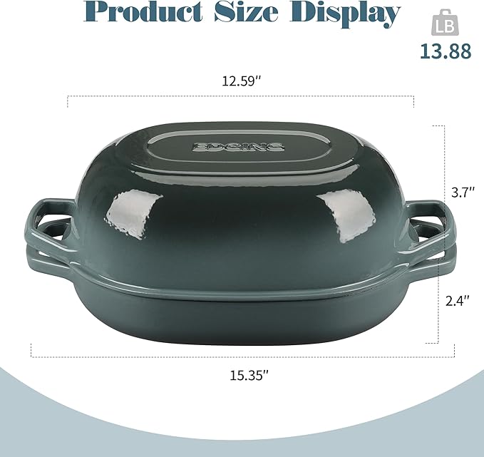 Enameled Cast Iron Dutch Oven Pot with Lid, Oval Dutch Oven for Bread Baking, Bread Oven for Homemade Sourdough Bread Baking, 7qt, Slateblue