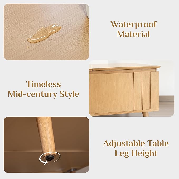 Lift Top Coffee Table with Storage,Large Square Coffee Tables for Living Room,Mid Century Modern Center Table for Home Office, Oak