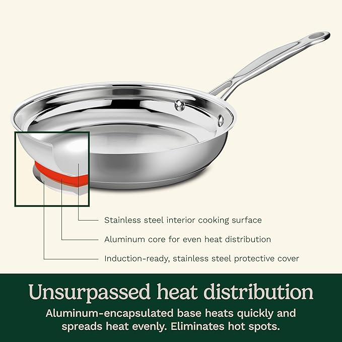 Cuisinart 10-Inch Open Skillet, Chef's Classic Stainless Steel Cookware Collection, 722-24