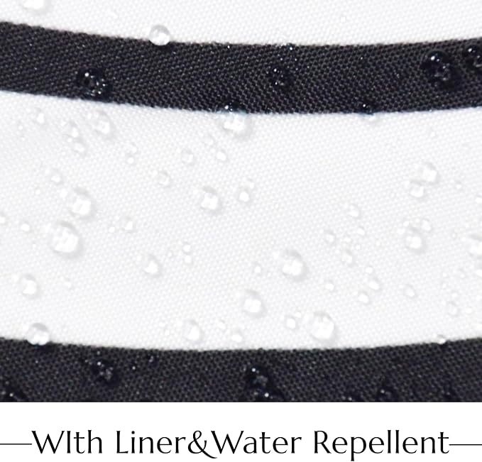 No Hook Shower Curtain with Snap in Liner, White and Black Mid Century Modern Arch Heavy Duty See Through Window Waterproof Machine Washable Bathroom Curtain 71" W x 74" L (Pack of 1)