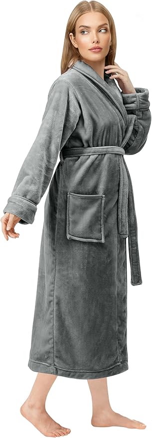 NY Threads Premium Womens Robe, Plush Fleece Long Bath Robe for Women, Fluffy Soft Women's Bathrobe