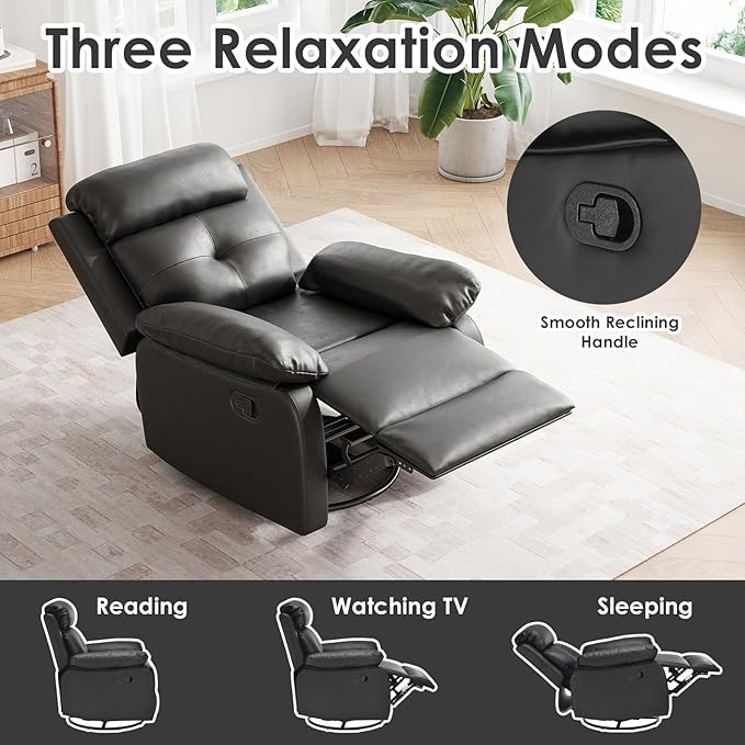 Small Rocker Swivel Recliner Chair for Adults Women for Small Spaces, Bedroom, Living Room