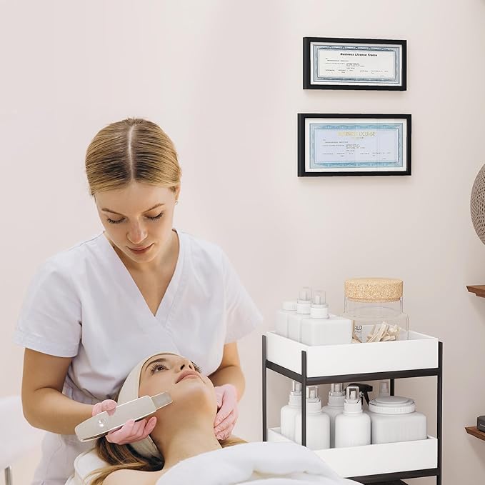 4x9 Aluminum Picture Frame - 4 x 9 Business License Certificate with Real Glass,Tabletop Display, Mounting Horizontally or Vertically Decor for Wall Gallery 9x4 Poster Photo Frames, Black