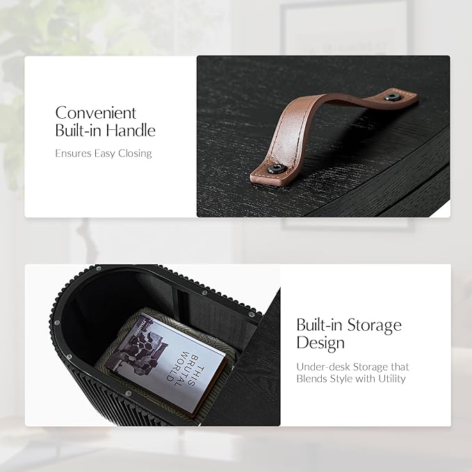 HULALA HOME Modern Lift Top Coffee Table with Storage, Space Saving Living Room Table, Multi-Functional Wood Coffee Table(Black)