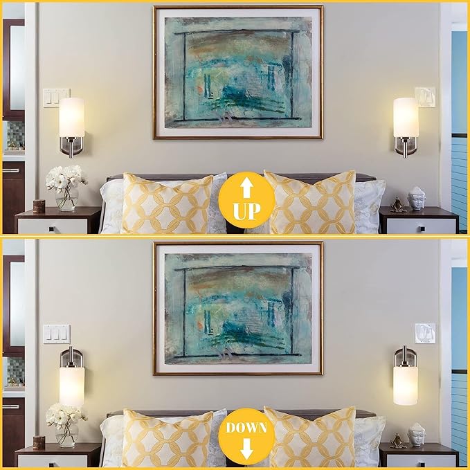 Modern Wall Sconces Set of 2, Bathroom Vanity Lights with White Frosted Glass, Wall Lighting Fixtures Satin Nickel for Entryway Over Mirror Living Room Bedroom