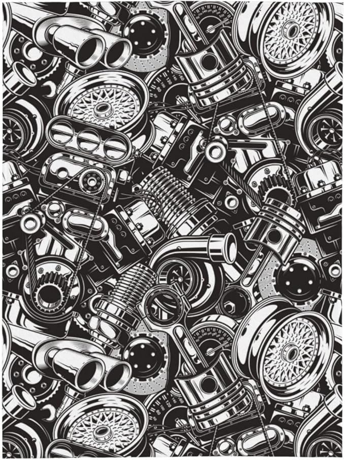 Automobile Car Parts Blankets for Mens Womens Boys Girls Gifts 60X50 Inches Ultra-Soft Warm Lightweight Bedding Throw for Bed, Sofa, Couch