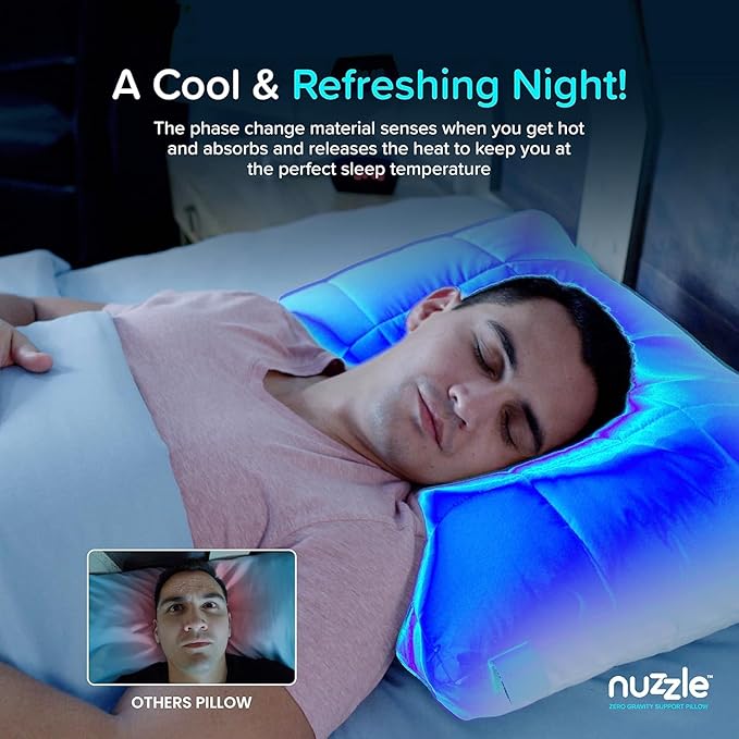 Nuzzle Cooling Adjustable Pillow for Side Sleepers, Luxury Standard Size Set of 2 Bed Pillow Hotel Collection - Best Adjust Height Soft Firm Pillow for Back, Stomach or Side Sleepers - Home Gifts
