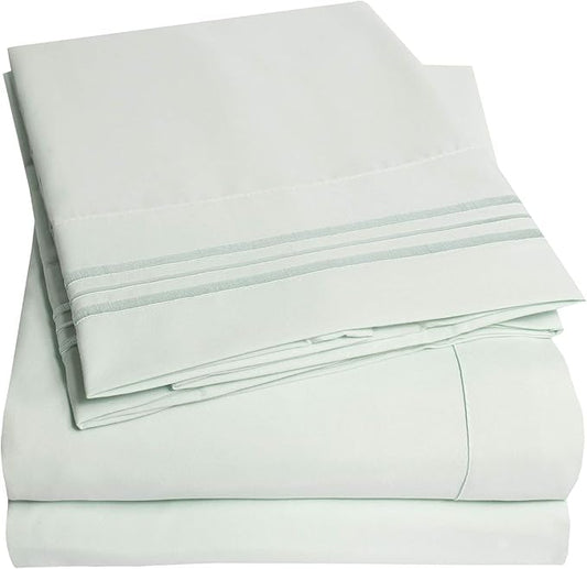 1500 Supreme Collection Extra Soft RV Short Queen Sheets Set, Mint - Luxury Bed Sheets Set with Deep Pocket Wrinkle Free Hypoallergenic Bedding, Over 40 Colors, RV Short Queen Size, Mint