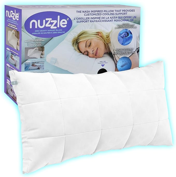 Nuzzle Cooling Adjustable Pillow Queen Size for Side Sleepers, Luxury Bed Pillow Hotel Collection - Best Adjust Height Soft Firm Pillow for Back, Stomach or Side Sleepers