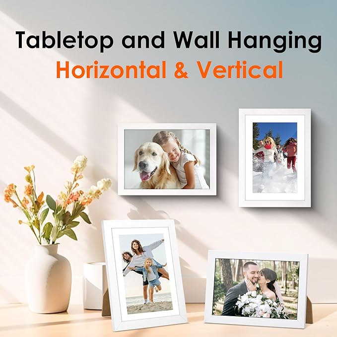 FIXSMITH 5x7 Picture Frame Set of 2, Photo Frame with HD Plexiglass, Display Pictures 4x6 with Mat or 5x7 Without Mat, White Picture Frames Collage for Tabletop or Wall Display