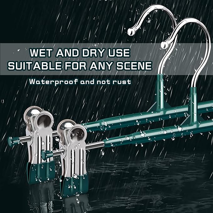 Pants Hangers with Clips 20 Pack Adjustable Skirt Hangers for Women Non-Slip Trousers Hanger for Jeans Clothes Hangers for Pants Heavy Duty Space Saving Shorts Hangers,Green,12Inch