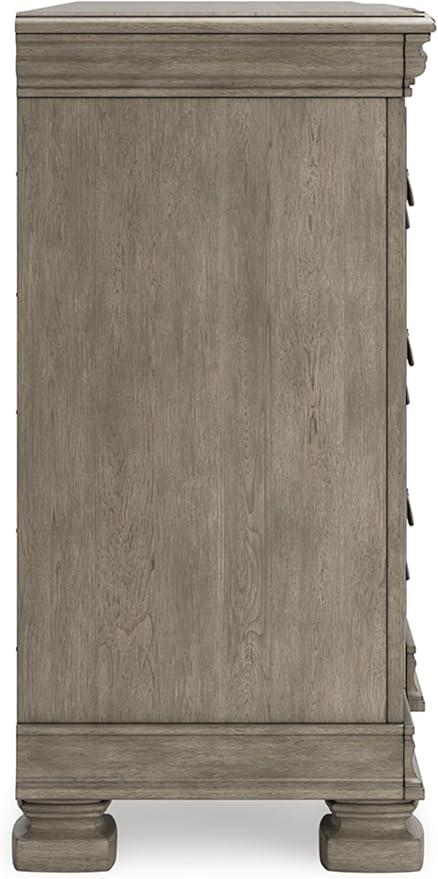 Signature Design by Ashley Lexorne Traditional 7 Drawer Dresser with 1 Jewelry Tray and Felt-lined Top Drawer for Bedroom, Gray