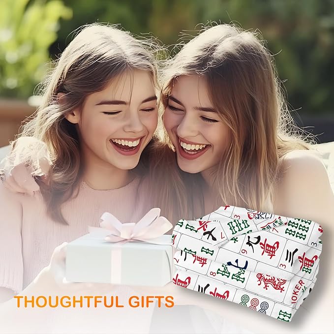 Mahjong Gifts Throw Blanket,Gifts for Women Gilrs Mah Jong Players Lovers,Mahjong Blanket for Office Couch Bed Girls Dorm Bedroom Living Room,50x60 Inches