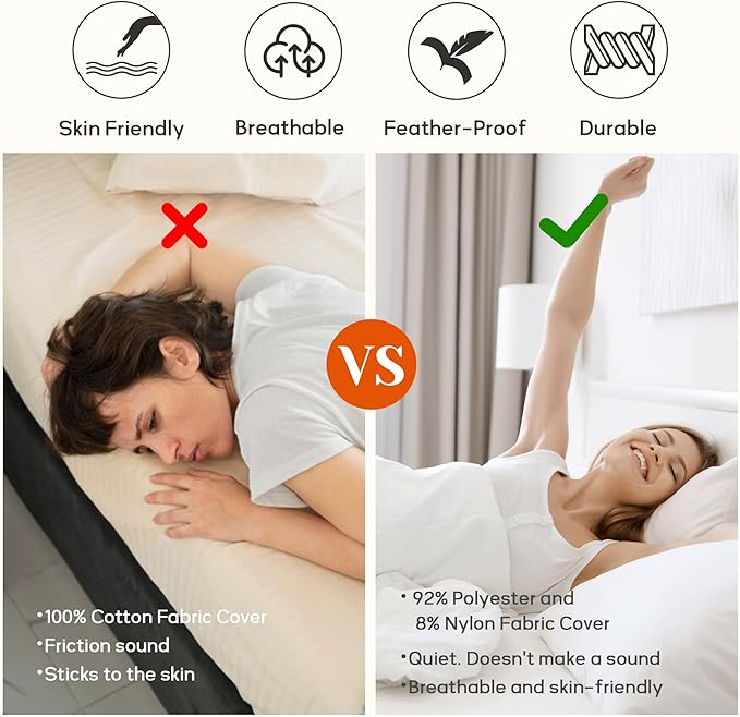 Joysoul California King Size Down Comforter - All Season Ultra Soft Goose Down & Feather Fiber Fill, Luxury Hotel Light Gray Duvet Insert with Corner Tabs (104" X 94")