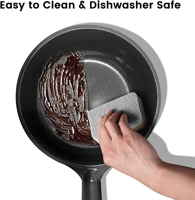 Ceramic Nonstick Frying Pan, Non Toxic Pan for Cooking, 8" 9.5" and 11" Frying Pan Skillet Set PFAS & PTFE & PFOA Free, Dishwasher Safe, Compatible with All Stovetops