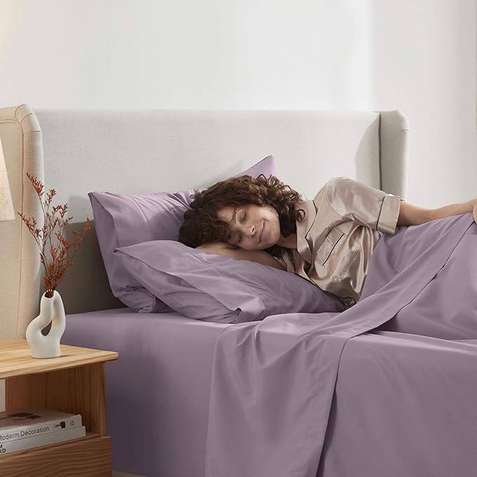 Nestl Twin XL Sheet Set - College Dorm Size - Luxury 1800 Ultra-Soft Microfiber Twin Extra Long Bed Sheets - Deep Pockets - Easy Fit - Extra Soft - 3 Piece Set (Twin XL, Dusty Purple)