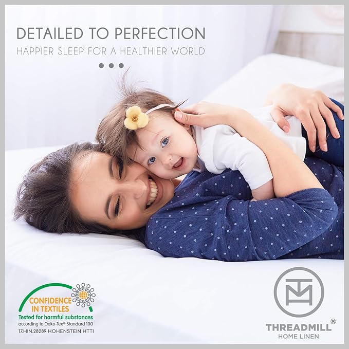 Threadmill Luxury 100% Cotton Full Bed-Sheets - 800 Thread Count Jacquard Celine Hotel White, Better Than Egyptian Cotton,4 Pc Striped Bed Set, Damask Sheets with 16" Deep Pocket