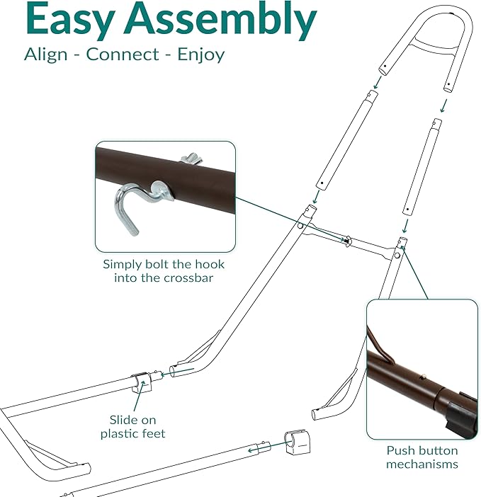 Sunnydaze Universal Double Hammock Stand Only - 550-Pound Capacity - Heavy-Duty Hammock Stand for Outside - Fits 9 to 14 Foot Hammocks - Bronze