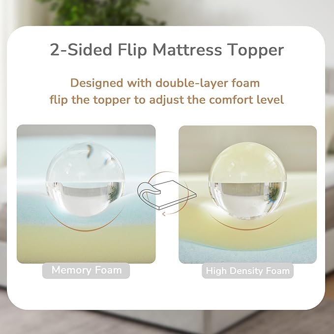 4 Inch King Mattress Topper, Memory Foam Mattress Topper, Premium Soft Topper for Back Pain, Bed Topper with Removable Soft Cover