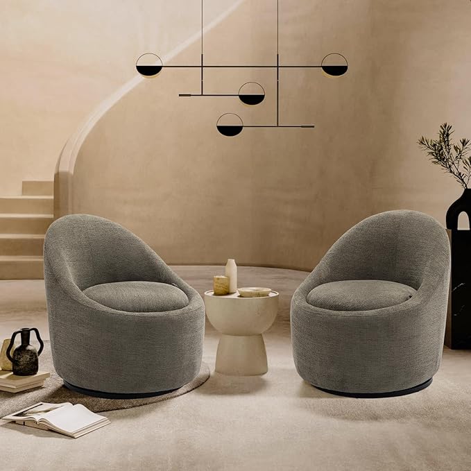 COLAMY Swivel Accent Chair, 360° Swivel Chair with Hidden Storage, Modern Small Barrel Swivel Armchair for Living Room/Bedroom, Green