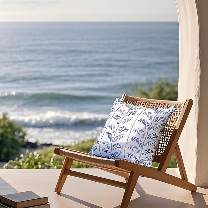 Outdoor Pillows, Pack of 2 Waterproof Decorative Throw Pillows with Inserts, 18”x18” Square Pillows for Bed, Couch, Sofa and Patio Furniture