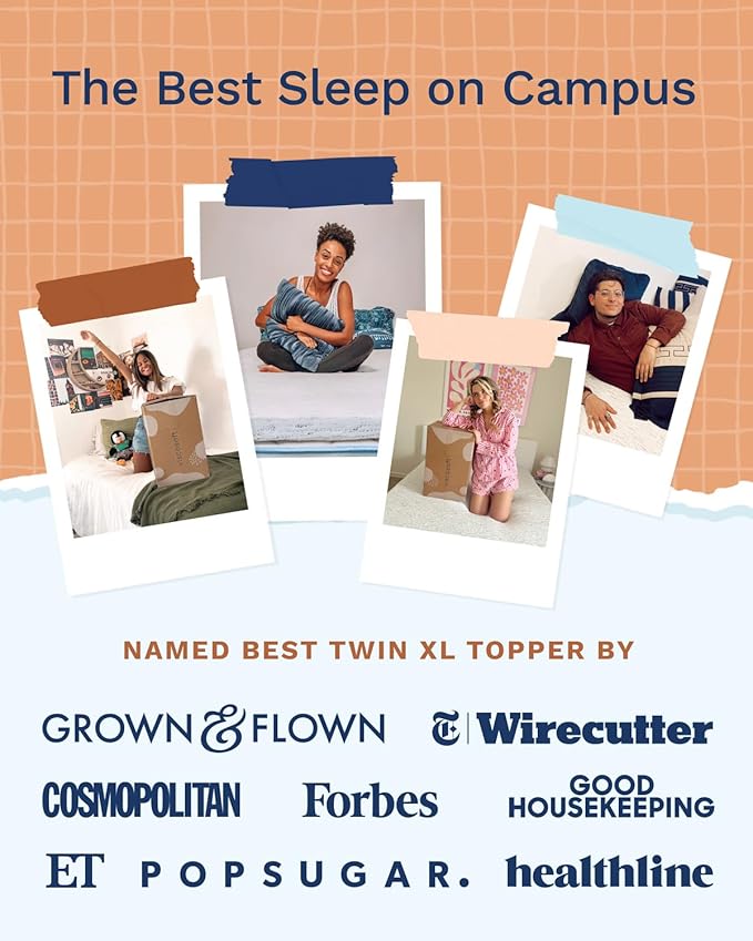 ViscoSoft 3 Inch Memory Foam Mattress Topper Twin XL - Select High Density Ventilated Extra Long Mattress Pad - Premium Removable Rayon Cover