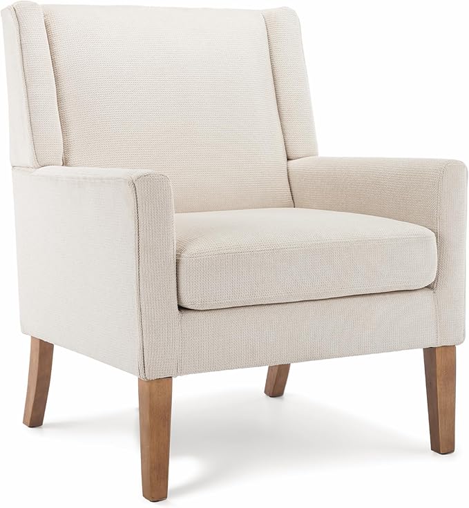 Accent Chairs for Living Room, Mid-Century Wooden Fabric Living Room Chairs, Arm Chair, Side Chairs for Living Room, Bedroom, Reading Nook