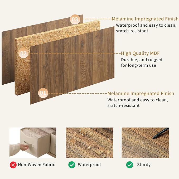 7 Drawers Dresser for Bedroom，55" Wide Fluted Dresser with Deep Drawers, Modern Chest of Drawers, Mid Century Wood TV Stand Storage Organizer for Closet, Living Room, Hallway, Natural