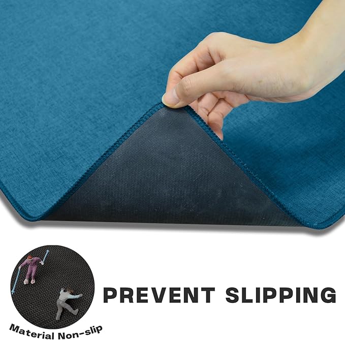 Yancorp 17"x48" Ultra Thin Long Bathroom Rugs,Low Profile Long Bath Mat Non Slip Fit Under Door Absorbent Washable Indoor Door Mat Shower Sink