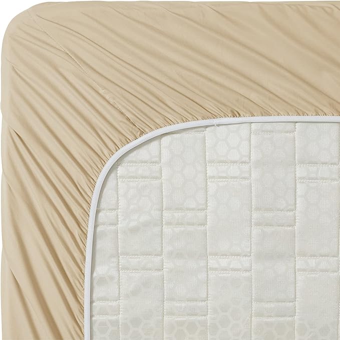 Clara Clark Bed Sheets, Premier 1800 Series 4 Piece Bed Sheet Set, Deep Pocket, Wrinkle, Fade, Stain Resistant, Luxury Soft Bedding Sheets & Pillowcases, Queen, Beige Cream