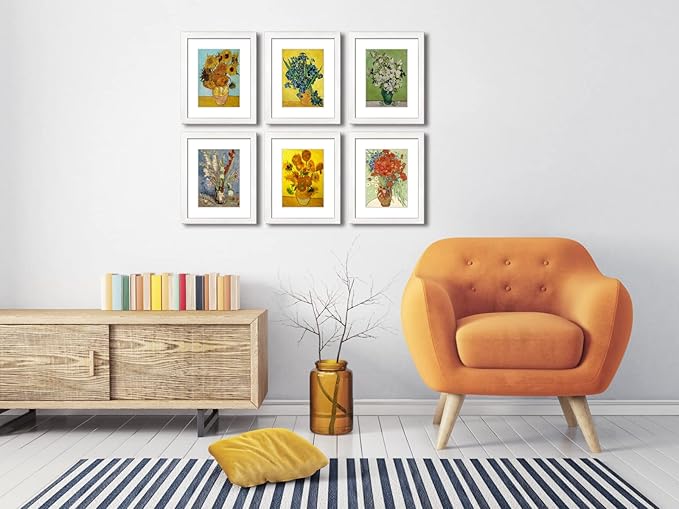 8x10 Picture Frame Set of 6 with Real Glass for Pictures 5x7 with Mat or 8x10 Without Mat, Wall or Tabletop Gallery Photo Frames White