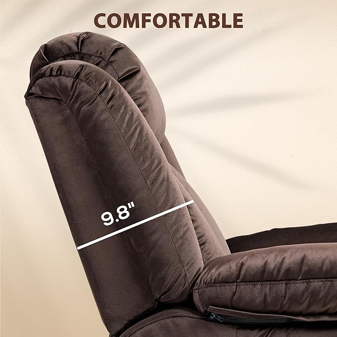 HOMCOM 35" Wide Back Power Lift Recliner Chair for Elderly with Massage and Heat, Electric Lift Chair with Remote Controllers, USB Ports and Side Pockets, Brown