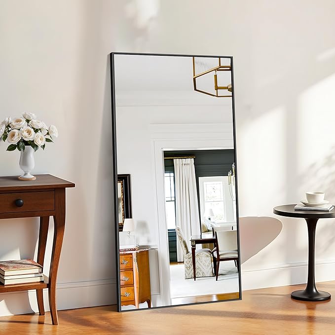 KOCUUY Bathroom Mirror,30x60 Large Black Mirrors for Wall,Rectangle Long Vanity Mirror with Aluminum Frame Modern Home Decor for Bathroom, Living Room, Farmhouse, Entryway, Hang Horizontal/Vertical