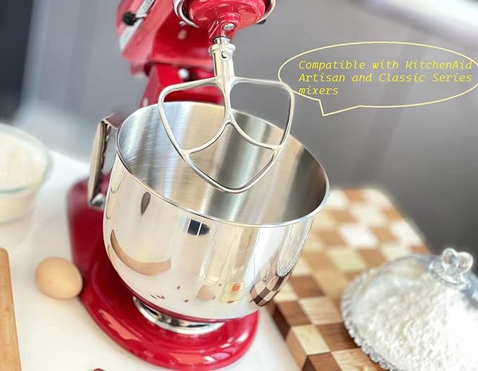 5.5 Quart Stainless Steel Mixer Bowl for KitchenAid Stand Mixers, Compatible with 4.5 & 5 QT Kitchen Aid Tilt-Head Mixers, KitchenAid Mixer Accessories&Replacement Bowl