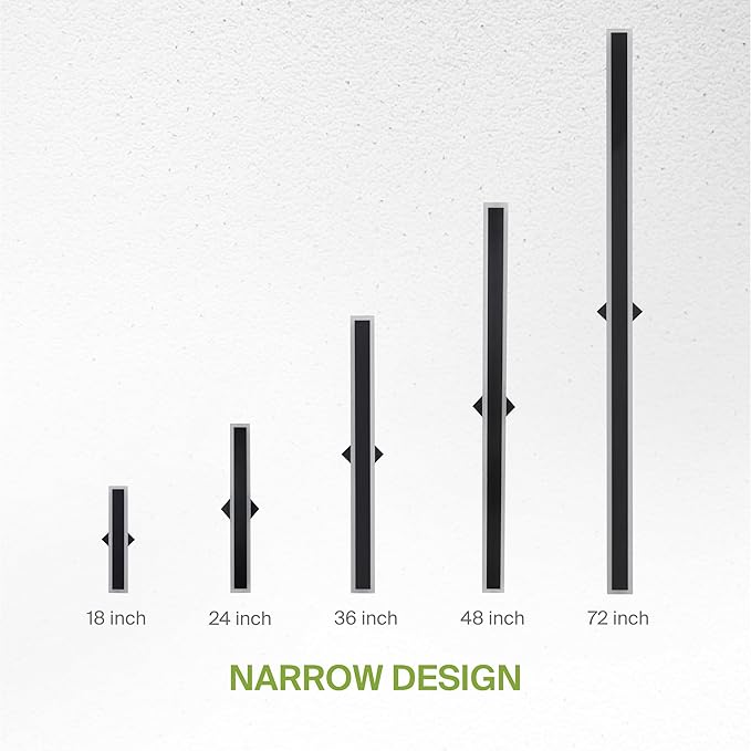 ASD LED 72" Long Wall Mount Light Fixture, Outdoor & Indoor Linear Sconce | 3CCT, Dimmable, Waterproof, Anti-Rust, ETL Listed | 40W 3200LM 3000-5000K 100-277V | Exterior Porch Lighting | Black, 2 Pack