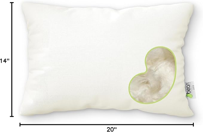 Bean Products Kapok 14" x 20" Japanese Pillow - Breathable, Eco-Friendly and Durable Organic Cotton Fabric Bed Pillow - Soft and Supportive Pillow for Sleeping, Made in The USA