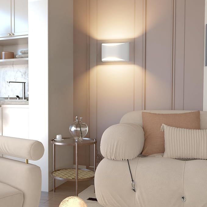 Aipsun 4 Pack Aluminum Modern Indoor LED Wall Sconce Hardwired Interior Wall Lights Up and Down Wall Mount Light for Living Room Bedroom Corridor Conservatory Warm White 3000K(with G9 Bulbs)