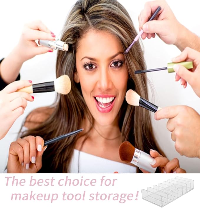 Eyeshadow Palette Organizer Use for Bathroom Countertops, Wardrobe, Shelf, Drawer, Sunglasses, Wallet, Contour Kit (Cosmetic Storage Box Small&Large) Makeup (2Pcs White Clear)Upgraded Version