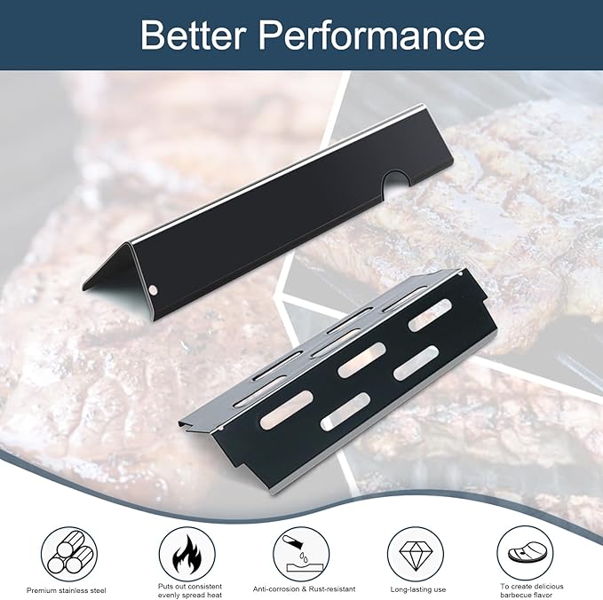Flavorizer Bars and Heat Deflectors for Weber Genesis II E-410, S-410, LX E-440, S-440 (Porcelain Steel, 66030 * 7+ES/410 * 4)
