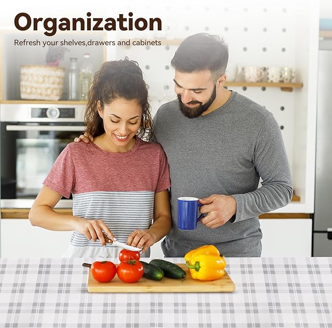 Drawer Shelf Liner for Kitchen Cabinets, Non Adhesive Slip Resistant Shelf Paper Easy to Clean, Strong Grip Thickened Waterproof Washable Mats for Pantry Shelves Cupboard Dresser(Grey, 12 in x 10 FT)