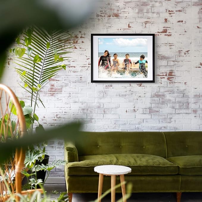 Egofine 18x24 Solid Wood Picture Frame, Made of Solid Wood Covered by Plexiglass 16x20 with Mat 18x24 without Mat, Poster Frame for Wall Mounting Photo Frame Vertically or Horizontally, Black