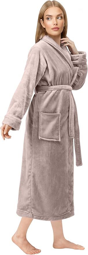 NY Threads Premium Womens Robe, Plush Fleece Long Bath Robe for Women, Fluffy Soft Women's Bathrobe