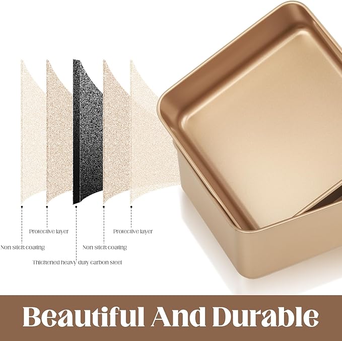 Baking Sheet Pans,2 Pack Nonstick Baking Sheet Pans,Cookie Sheet, Brownie Pan, Bread Pan for Toaster Oven, Small Baking Tray,Bakeware for Cakes, Cookies & Breads (8 Inches)