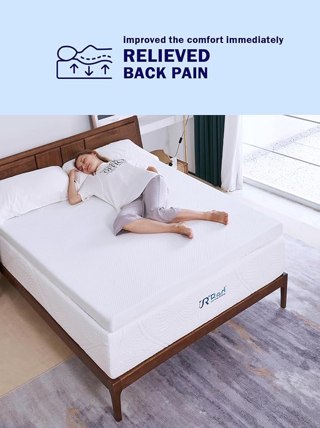 3 Inch Memory Foam Mattress Topper, Cooling Gel Queen Topper with Removable Skin-Friendly Cover, Bed Topper for Pressure Relief Back Pain, CertiPUR-US Certified