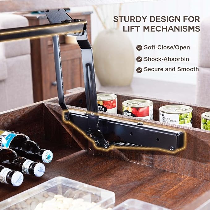 48" Lift Top Coffee Table, Farmhouse Cocktai with Sliding Groove Barn Door, Rustic Wood Center Table w/Double Storage Spaces for Living Room, Brown