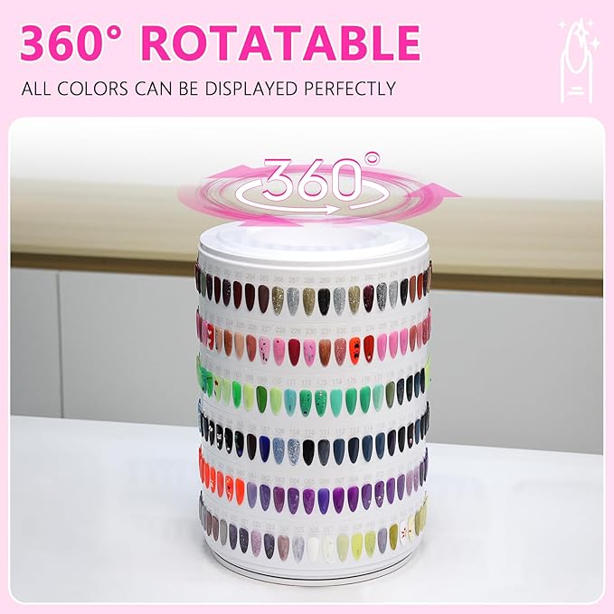 Nail Polish Display Book 300 Colors, Professional Nail Color Display Show Nails Sample Book (CS300)