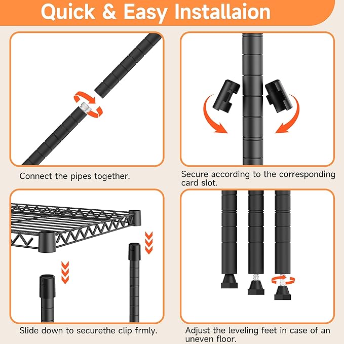 4 Tiers Shelf Metal Storage Shelves