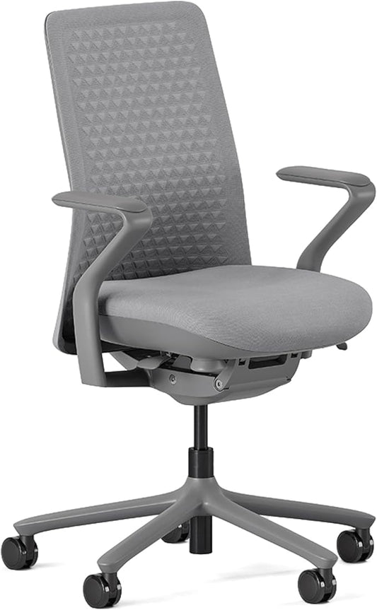 Branch Verve Chair - High Performance Executive Office Chair with Contoured Seat Back and Adjustable Lumbar Rest - High Density Foam Cushion with Aluminum Base - Up to 275 lbs - Lunar