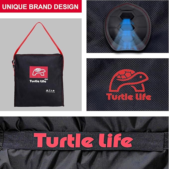 Turtle Life BBQ Grill Cover, 58 Inch Heavy Duty Waterproof 3-4 Burner Barbecue Gas Grill Covers for Weber Spirit Char-Broil Performance and Signature, Black